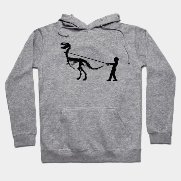 Fossil dinosaur and little boy Hoodie by Collagedream